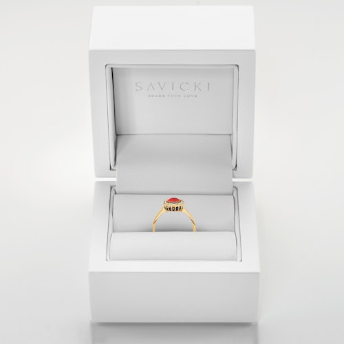 Pierścionek Red Passion: złoty, rubin